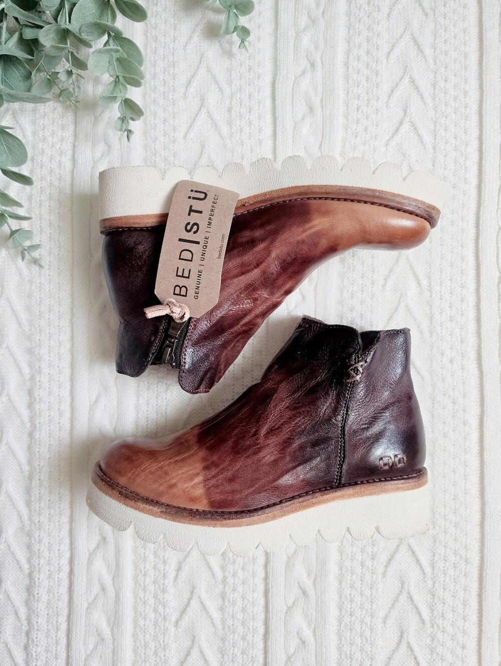 BED STU Lydyi Boots Cold Brew Tie Dye Leather Platform Ankle Bootie NIB 6 - Picture 6 of 15